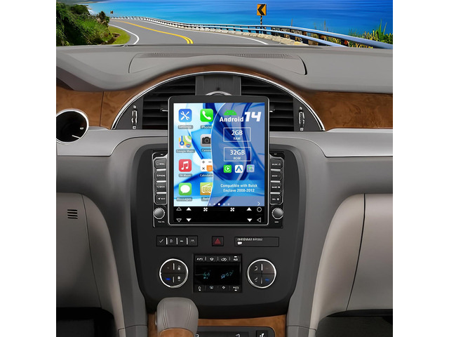 Double Din Car Stereo Upgrade Radio for Buick Enclave 2008-2012 Android 14 9.7' Touchscreen w/Wireless Carplay Android Auto GPS WiFi Bluetooth...