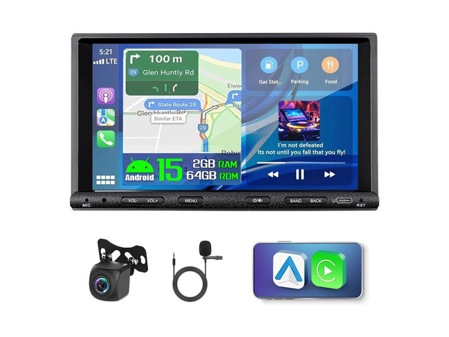 2+64G Double Din Android 15 Car Radio Stereo for Toyota Truck 1988-1995 7' Touchscreen Radio with Carplay & Android Auto, Plug and Play Radio w/...