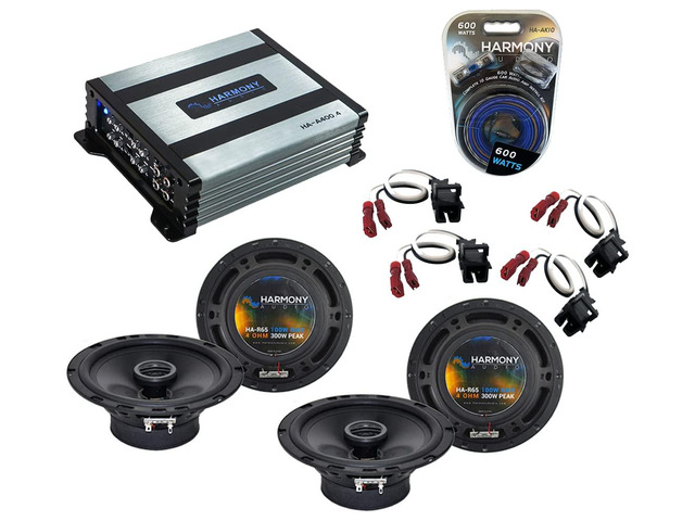 R65 6.5 Inch Speakers with Amp Fits 2004-2012 Chevy Colorado Grills and A400.4 4-channel power included, 300 watt replacement drivers, direct...