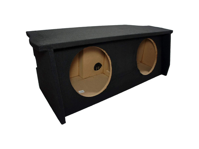 Fits 07-18 Jeep Wrangler 2-Door Dual 12' Subwoofer Box with Amp Rack - ASC Shaped for JK cargo space, 12 inch sub enclosure holds 2 drivers,...