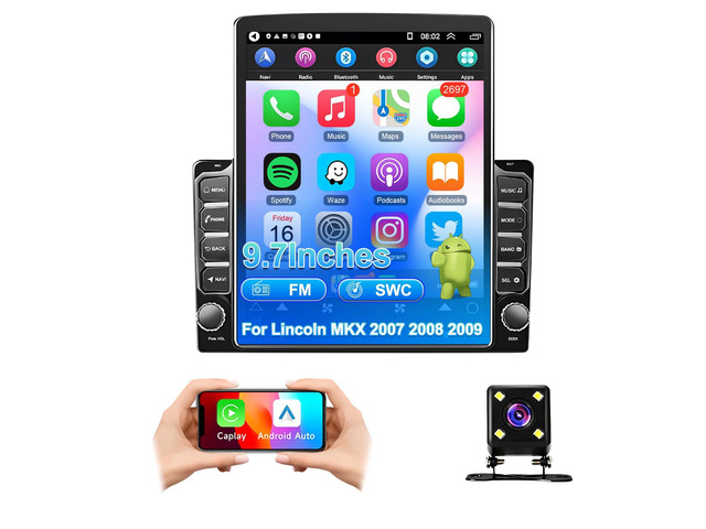 9.7' Android 14 Car Radio Stereo for Lincoln MKX 2007 2008 2009 Double Din Head Unit Touch Screen Stereo with Wireless CarPlay & Android Auto,...