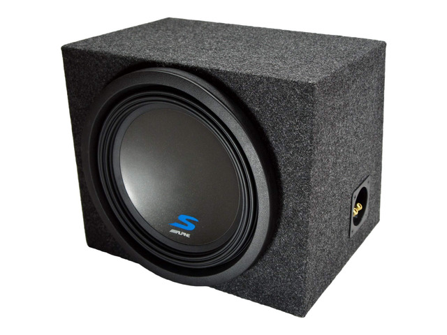 Alpine Type S S-W12D4 12' Sealed Sub Box - Rearfire Subwoofer Enclosure Loaded single 12 bass package, rear-firing design, tight accurate low...