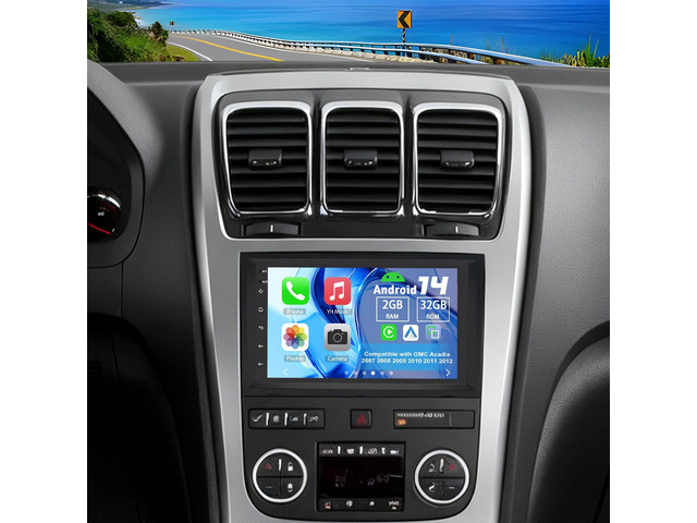 Double Din Car Stereo Upgrade Radio for GMC Acadia 2007-2012 Android 14 7' Touchscreen w/Wireless Carplay Android Auto GPS WiFi Bluetooth RDS DSP...