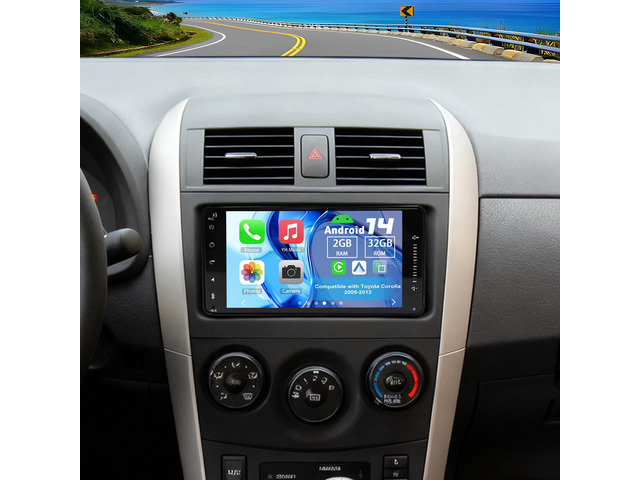 Double Din Car Stereo Upgrade Radio for Toyota Corolla 2009-2013 Android 14 2G+32G 7' Touchscreen Wireless Carplay Android Auto GPS WiFi...