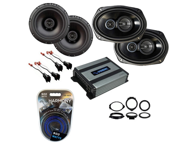 Speaker and Amp Bundle Fits Silverado 1500 Crew Cab 2014-2018 R69 6x9 with R65 6.5 inch pairs, HA-A400.4 4-channel power, Chevy factory upgrade...