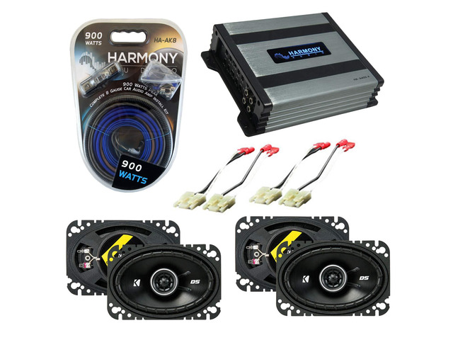 Kicker Bundle Compatible with 1988-94 Chevy CK Truck(Full Size) (2) DSC46 Factory Speaker Replacement Package with HA-A400.4 Amplifier