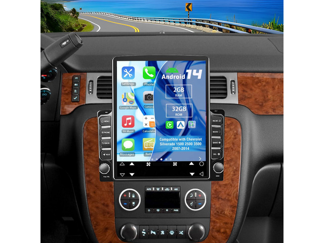 2 Din Car Stereo Radio for Chevrolet Silverado 1500 2500 3500 2007-2014 Android 14 9.7' Car Radio w/Wireless Carplay Android Auto GPS WiFi...