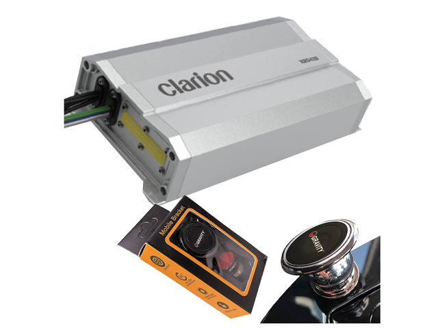 XR5420 Class D 4-Channel 400W Maximum Power Handling Car Audio Amplifier Sound System Subwoofer Speaker Amp with Gravity Magnet Phone Holder Bundle