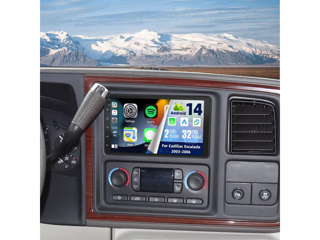 Android 14 Double Din Car Radio for Cadillac Escalade 2003-2006 2G+32G 7' Touch Screen Car Stereo with Wireless Carplay Android Auto GPS WiFi FM...