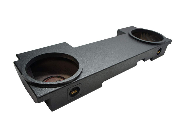 Dual 12' Sub Box Fits 2002-2013 GMC Sierra 3500HD Crew Cab Rhino Coated Under-seat HD subwoofer enclosure, liner-style protective finish,...