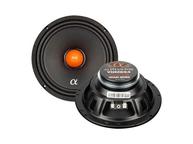 1 Pair of VNM654 VENUM PRO Series 6.5' 1200 Watts Max 300 Watts RMS Shallow Mount Mid-Range Speakers for Car Audio and Harley Davidson Motorcycles,...