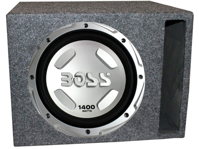 Boss Chaos CX122 12-Inch 1400 Watt Car Subwoofer and Q Power QSBASS12-VENTED 12-Inch Single Heavy Duty Vented Subwoofer Enclosure Box