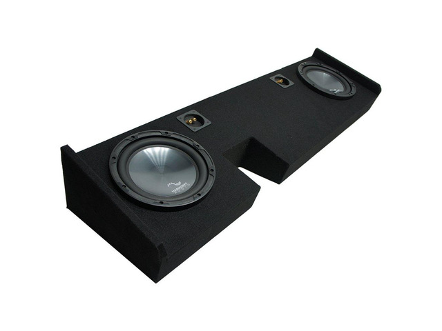 Fits 2009-2014 Ford F-150 Super Cab Loaded Dual 10' Subwoofer Box Enclosure 2 Rhythm Series drivers pre-installed, vehicle-specific design, adds...