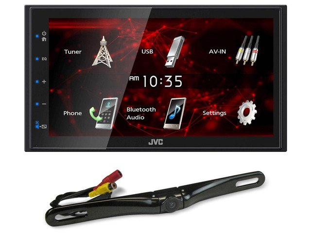 Audiosaving Bundle: (1) Jvc Kw-M180BT 6.8' Car Monitor Iphone Android Bluetooth Receiver USB/3 Pre-Outs Bundle With (1) Rockville Rbc5B Black Metal...