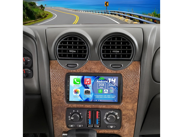 Android 14 Double Din Car Stereo Radio for GMC Envoy 2002-2006 2G+32G 7' Touchscreen Car Radio w/Wireless Carplay Android Auto GPS WiFi Bluetooth...
