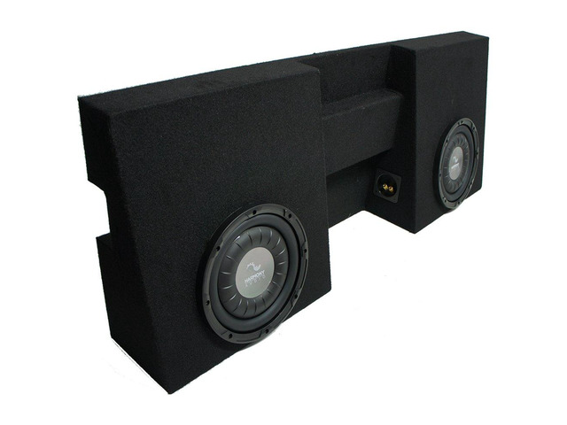Loaded Subwoofer Enclosure Dual 10' F104 Fits 05-15 Toyota Tacoma Harmony 2 drivers included, double cab truck bass package, direct-fit sub box...