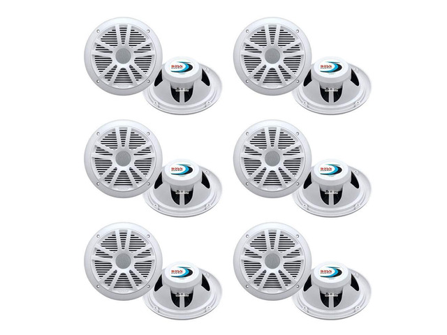 Boss Audio MR6W 6.5' 180W Dual Cone Marine/Boat Speakers Stereo (6 Pack)