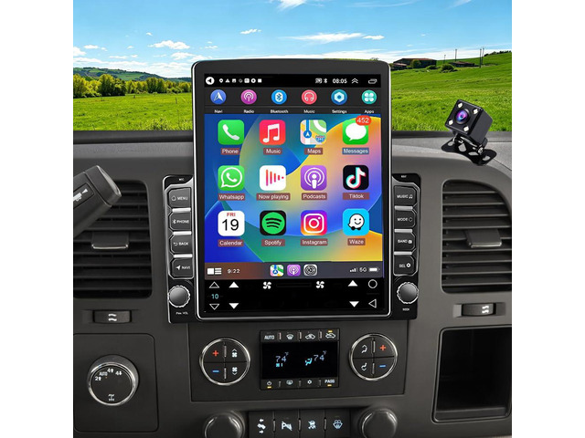 Android 15 Upgrade Car Radio for Chevy Silverado 1500 2500 3500 2007-2014 Double Din Car Stereo w/CarPlay Android Auto,9.7' Touch Screen Head...