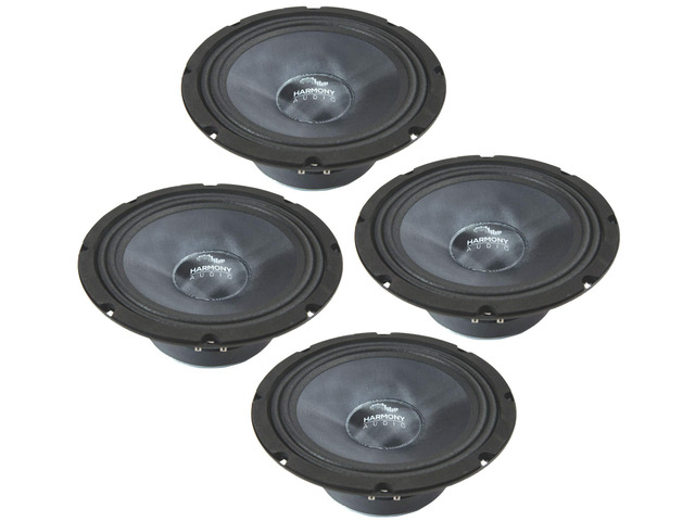 Carbon Midbass Midrange Speakers 8 Inch 4 Ohm 2 Pairs HA-CMB8 Punchy low end and clear vocals, pro double set for full vehicle builds, drop in...