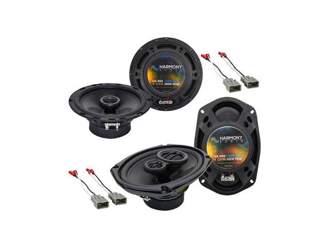 Fits Honda Prelude 1997-2001 6.5' and 6x9 Speakers Package Rhythm Series R65 plus R69 combo, plug-in factory harness included, easy car install,...