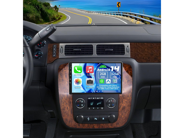 Car Stereo Radio for Chevy Silverado Tahoe Suburban for GMC Yukon 2007-2012 Android 14 9' Double Din Car Player w/Carplay Android Auto GPS WiFi...