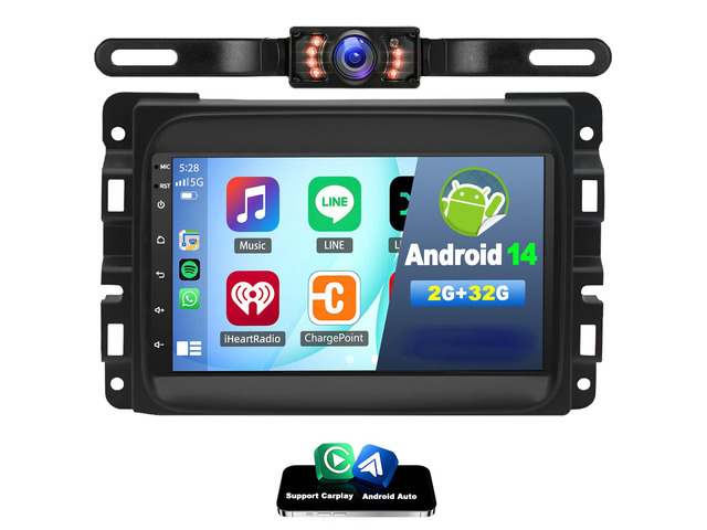 Car Stereo Upgrade Radio for Dodge Ram 1500 2500 3500 2019-2023 Android 14 7' Touchscreen Double Din w/Wireless Carplay Android Auto GPS WiFi...