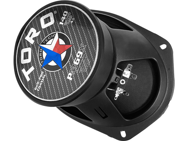 TECH PM69X 6x9 4 Ohm Mid-Range Pro Audio Coaxial Speaker 140 W RMS, 25 mm Aluminum Tweeter, Heavy Steel Basket, Wide Frequency Sound