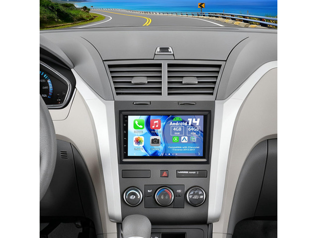 2 Din Car Stereo Upgrade Radio for Chevrolet Traverse 2013-2017 Android 14 4G+64G 7' Touchscreen Carplay Android Auto GPS WiFi Bluetooth RDS DSP...