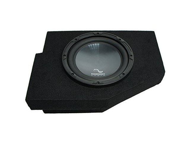 Single 10' Loaded Sub Box Fits 2002-2015 Dodge Ram Quad Cab Deep clean subwoofer bass upgrade, 10 inch driver pre-mounted and wired, space-saving...