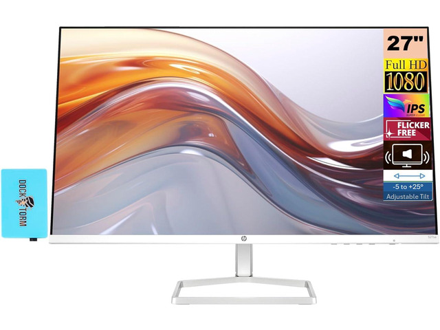 Series 5 527sa Monitor w/Speakers 94F48AA#ABA, 27' Full HD IPS Display Bundle with Docztorm Dock, 2X HDMI, Flicker-Free, Ideal for Home &...