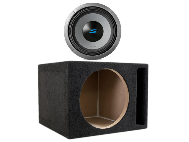 S2-W12D2 S Series 12 Dual 2-Ohm Subwoofer 1800W with SoundBox E Series Single 12-Inch Vented Subwoofer Enclosure Bundle