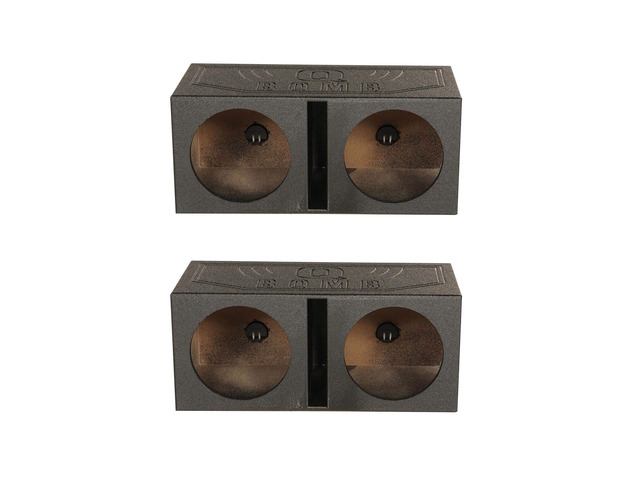 Dual 10 Inch Vented Port Subwoofer Sub Box w/Bedliner Spray (2 Pack)