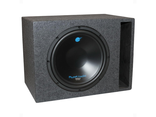 Planet Audio AC12D 12 inch 1800 Watt Dual 4 OHM Voice Coil Car Audio Subwoofer and 12 inch Heavy Duty Vented Subwoofer Enclosure