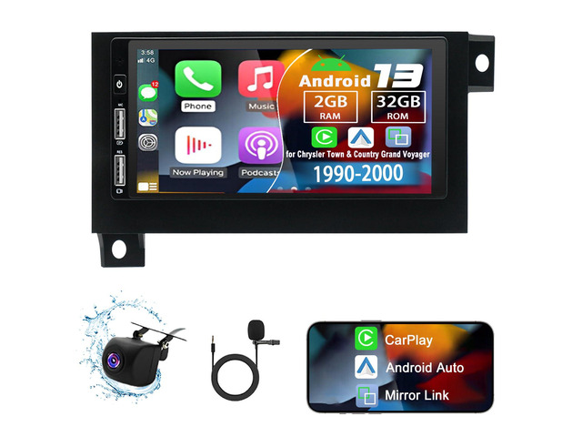 Android 13 Car Radio 2G+32G 6.86' Stereo with Carplay Android Auto fit for 19942002 Dodge Ram 1500 2500 3500 for Cirrus 1995-2000 for Chrysler...