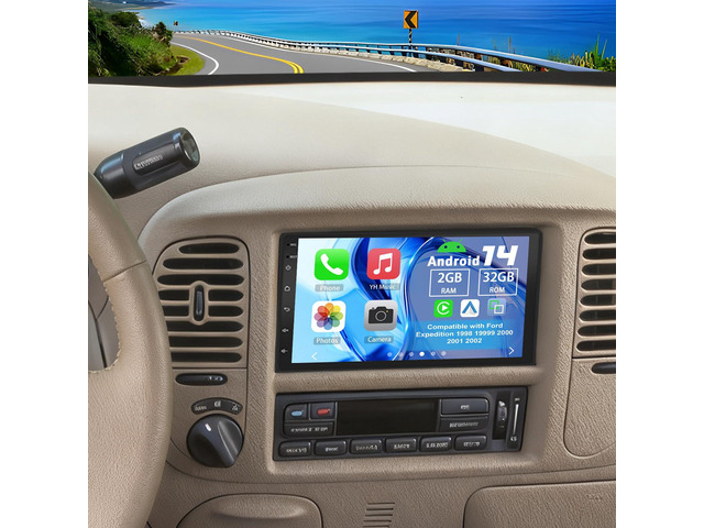 Android 14 2 Din Car Stereo Radio for Ford Expedition 1998-2002 7' Touchscreen Car Radio w/Wireless Carplay Android Auto GPS WiFi Bluetooth RDS...