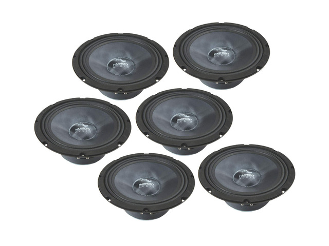 Carbon Midbass Midrange Speakers 8 Inch 4 Ohm 3 Pairs HA-CMB8 Punchy low end and clear vocals, pro triple set for multi door builds, drop in fit...