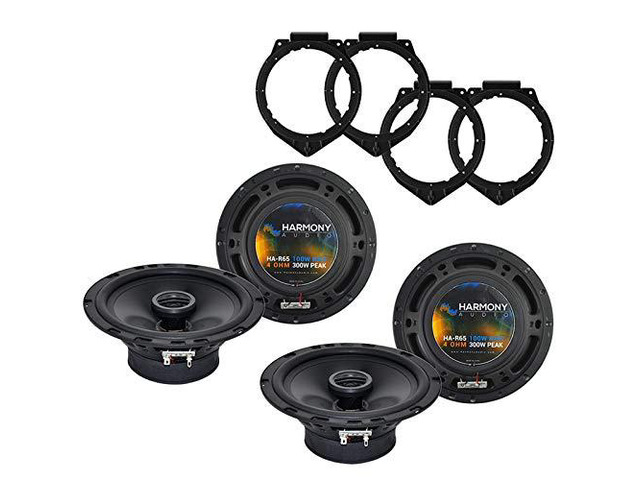 Fits GMC Acadia 2007-2017 Speaker Replacement with Adapters 6.5 inch 300 watt door drivers, mounting rings included, cleaner highs and stronger...