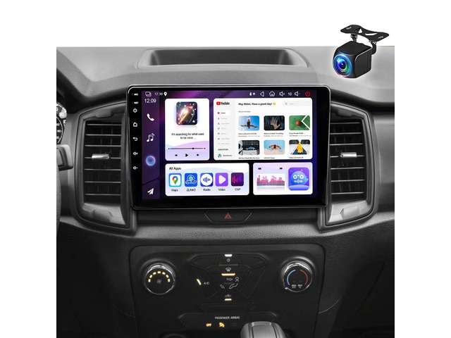 10.1 Inch Double Din Car Radio Stereo Upgrade for Ford Ranger 2016-2019 Android 15 4+64G HD Touchscreen,Carplay & Android Auto,GPS Wifi Bluetooth...