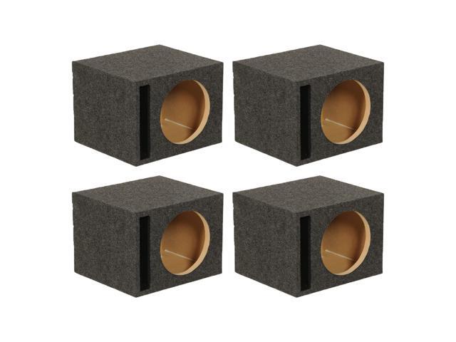 QPower QBASS Single 12' Vented MDF Subwoofer Box, Charcoal, 2-Pack Heavy-Duty Construction with 2 Vents for Heat Management in Vehicle Sound Systems