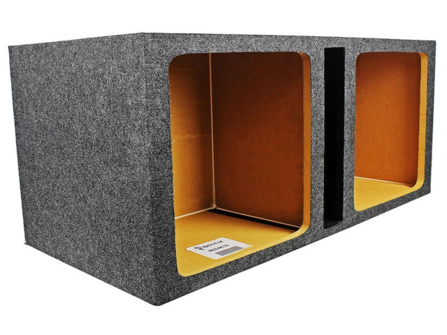 RDVK15 Dual 15' Vented Car Subwoofer Box for Kicker Solo Baric 3/4' MDF Construction, L7/L5/L3 Compatible, Made in USA, Hifonics, Gold Terminals,...