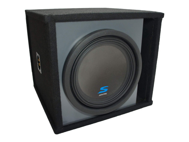 Alpine S-W12D4 Type S 12' Paintable Ported Sub Box Subwoofer Enclosure Loaded single bass package, universal car audio upgrade, custom finish...
