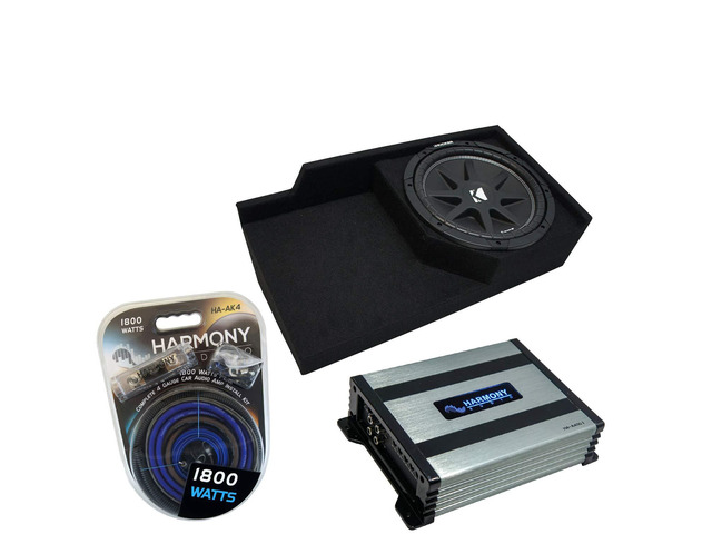 Kicker Comp C10 Single 10' Sub Box with Amp Fits 88-98 Chevy CK Ext Cab Matched mono power included, Loaded subwoofers pre-mounted for extended...