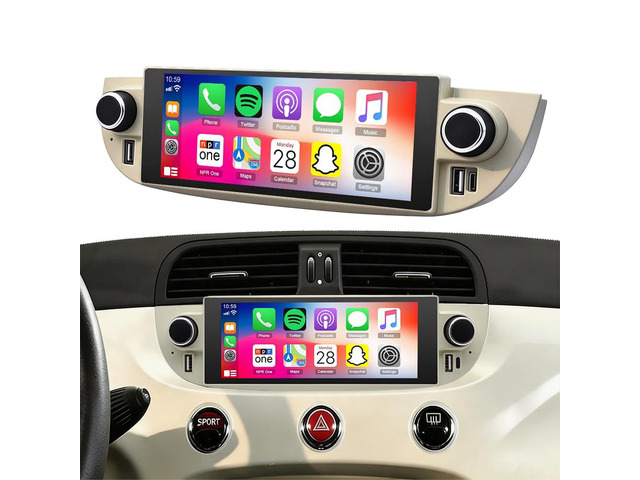 6.86 inch Double Din Car Stereo for Fiat 500 2007-2015 Radio Upgrade, 2+32G Touch Screen Radio Android 14 Car Radio with Wireless Carplay Android...