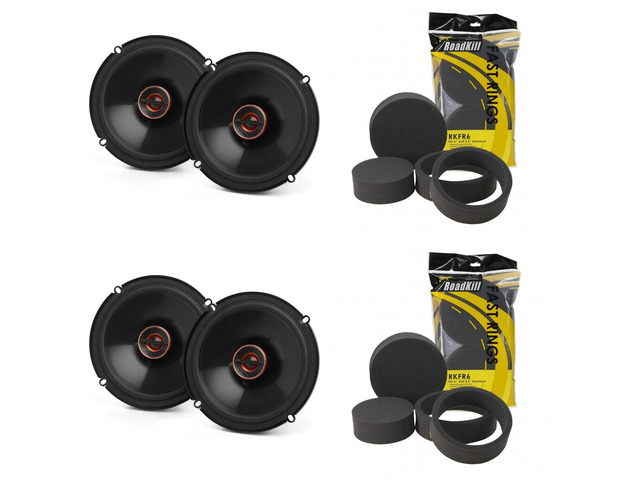Reference Series 2 Pairs REF607FSL 6.5' Slim Fit 2-Way Coax Set with 2 Pairs RKFR6 Roadkill Fast Rings 6' & 6.5'