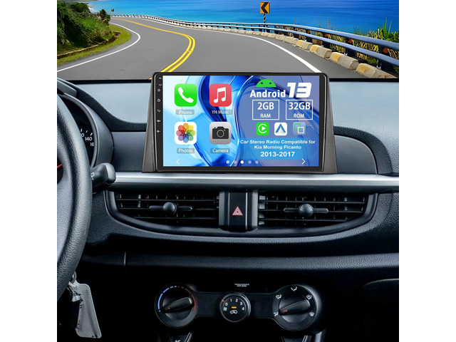 2GB+32GB Car Stereo Radio Compatible for Kia Morning Picanto 2017-2020 9 Inch Touchscreen Wireless Carplay & Android Auto with Mirror Link...