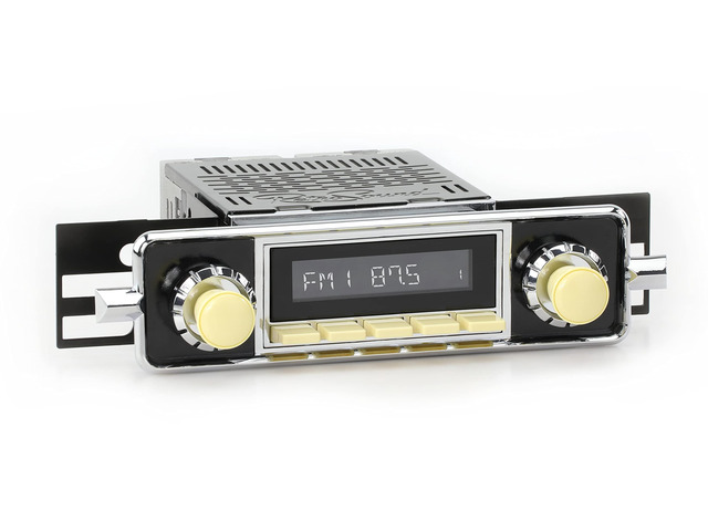 RetroRadio Compatible with 1958-67 Volkswagen Beetle with Sapphire-Style Plate Features Include Bluetooth, AUX, AM/FM LAI-M1-504-68-78PVW1