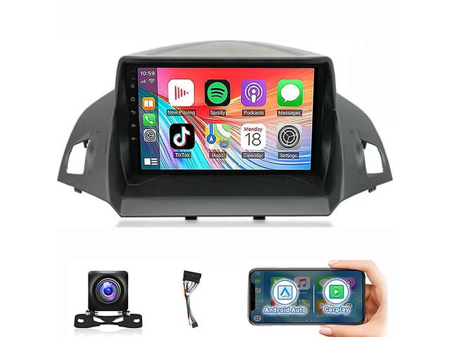 Car Radio for Ford Escape 2013 2014 2015 2016 2017 with Wireless CarPlay Android Auto, 9 Inch Touch Screen Stereo for Ford Escape WiFi GPS...