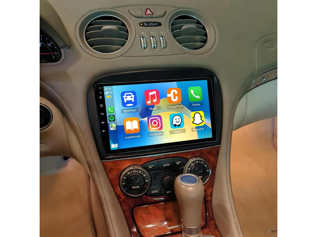 4G+64G Car Stereo Radio for SL R230 SL350 SL500 SL300 2005-2012,Car Radio with Wireless Carplay Android Auto,9 in Carplay Stereo Screen with GPS...