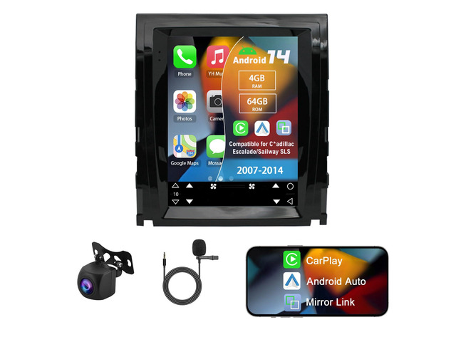 Double Din Car Radio for C*adillac Escalade/Sailway SLS 2007-2014 Android 14 4G+64G 9.7' Touch Screen Car Stereo with Wireless Carplay Android...
