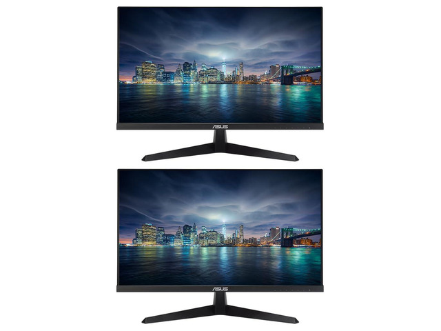 VY249HE 24-inch 1920 x 1080 FHD 75 Hz 1 ms LCD Everyday Monitor, 2-Pack Bundle with Adaptive-Sync, Eye Care Plus, Color Augmentation, VGA, HDMI, Black